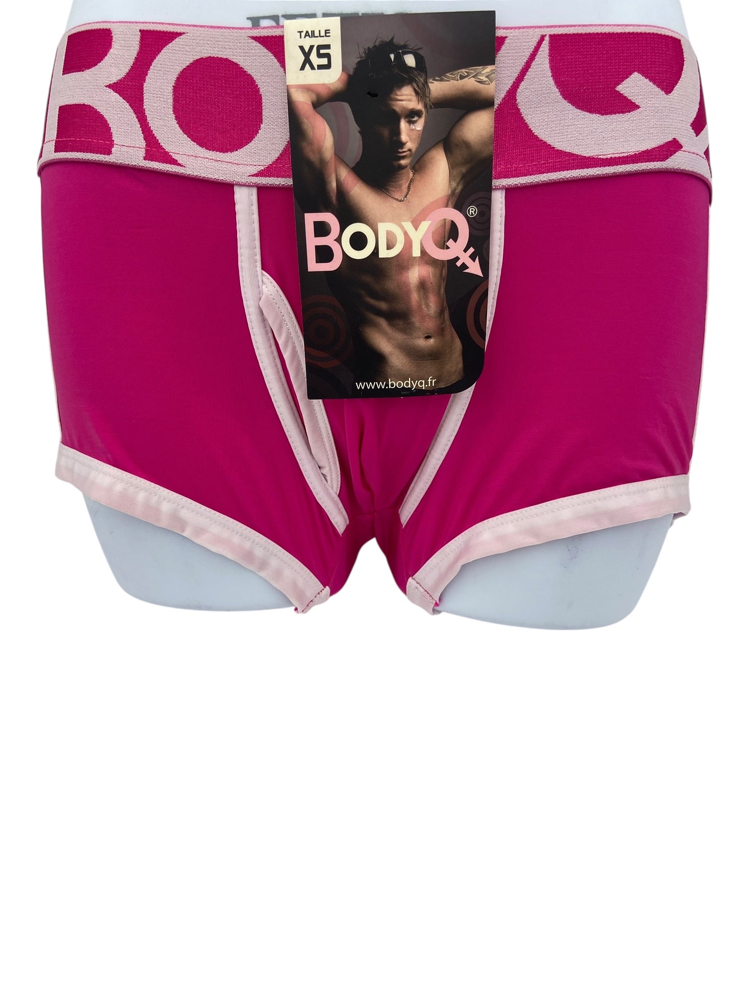 BodyQ Male Lingerie - Sexy Men’s Underwear Boxer – Pink White Access - XS - S