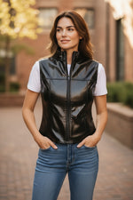 Combi Deal - Glossy Black Kinky Bodywarmer With Zipper And Matching Boxer