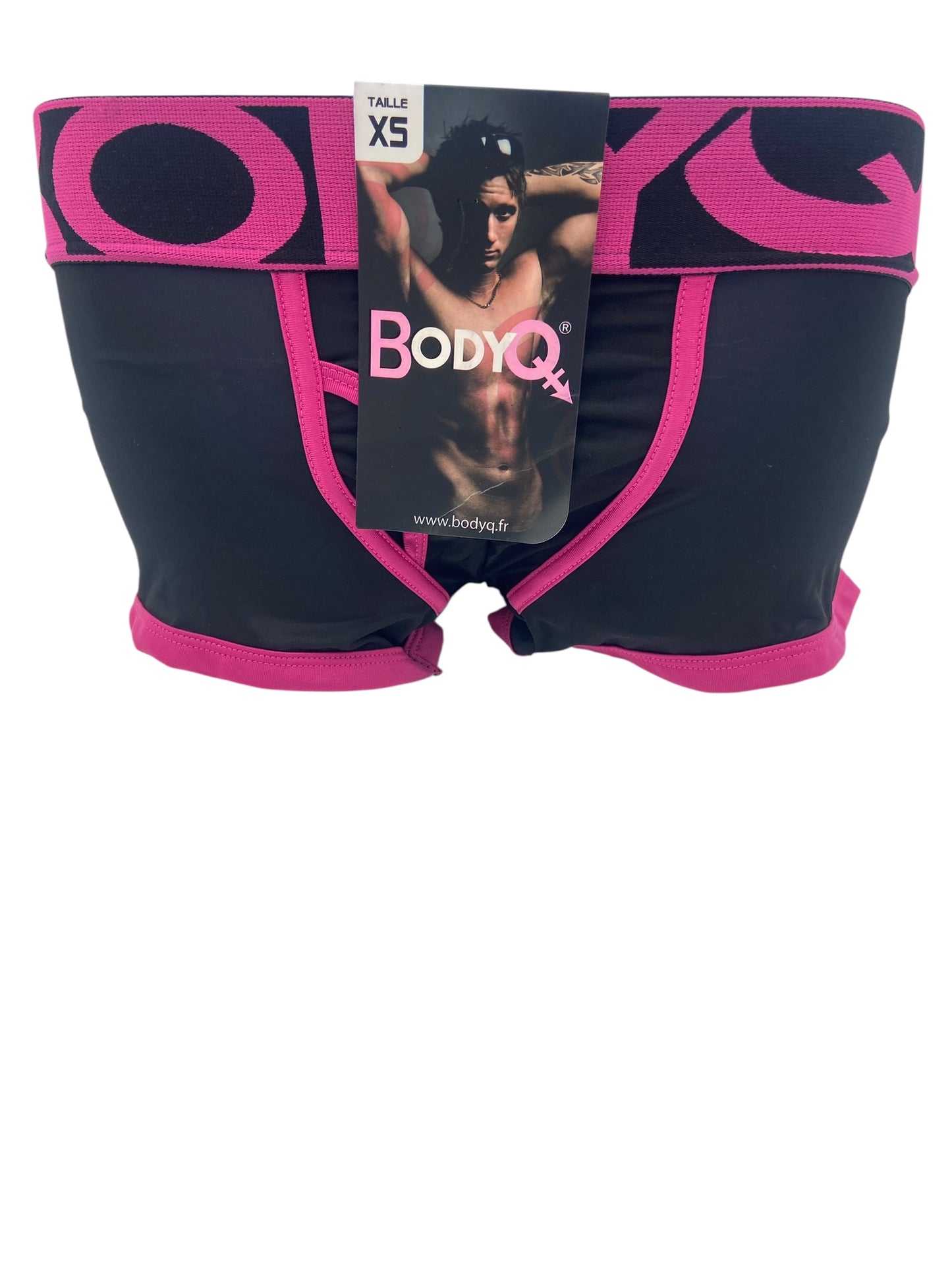 BodyQ Male Lingerie - Sexy Men’s Underwear Boxer – Black Pink Access - XS S M
