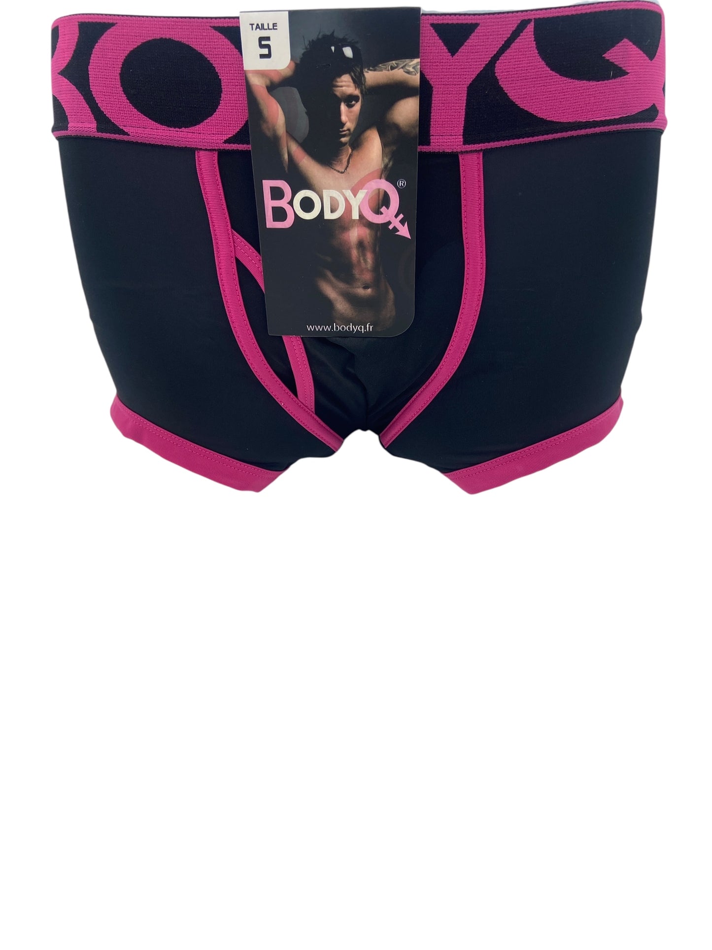 BodyQ Male Lingerie - Sexy Men’s Underwear Boxer – Black Pink Access - XS S M
