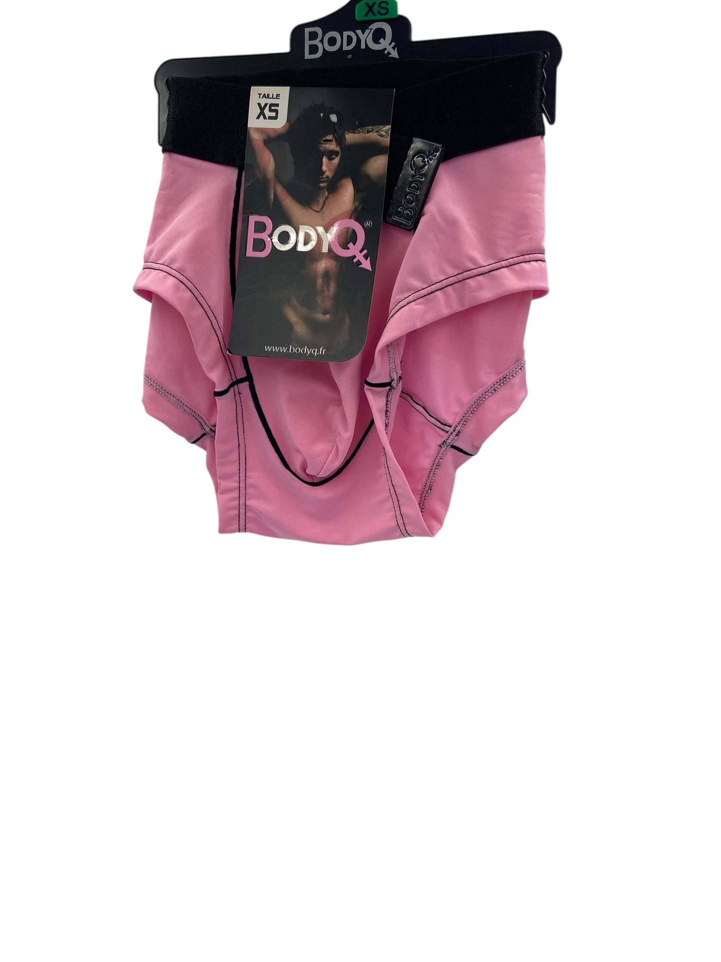 BodyQ Male Lingerie - Sexy Men’s Underwear Boxer – Pink Black Band - XS S