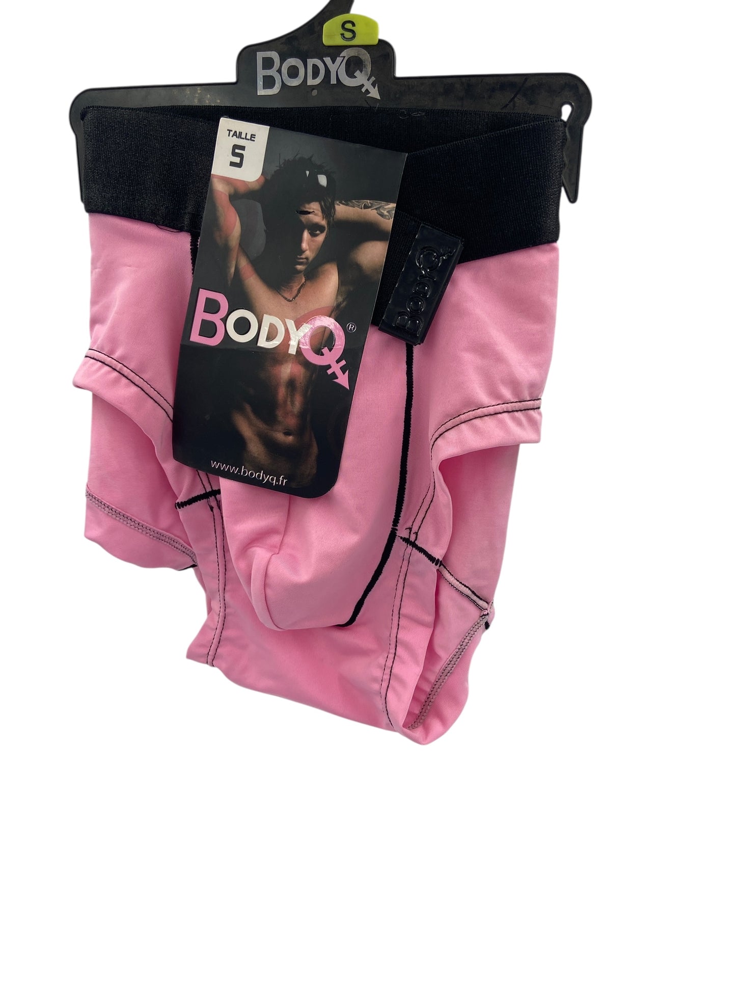 BodyQ Male Lingerie - Sexy Men’s Underwear Boxer – Pink Black Band - XS S