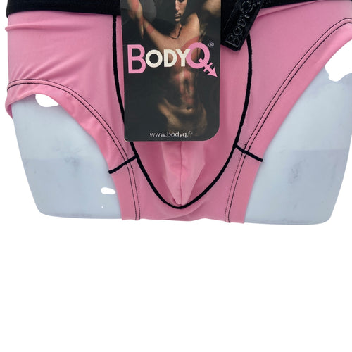 BodyQ Male Lingerie - Sexy Men’s Underwear Boxer – Pink Black Band - XS S
