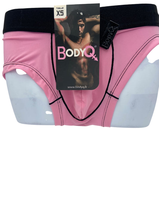 BodyQ Male Lingerie - Sexy Men’s Underwear Boxer – Pink Black Band - XS S