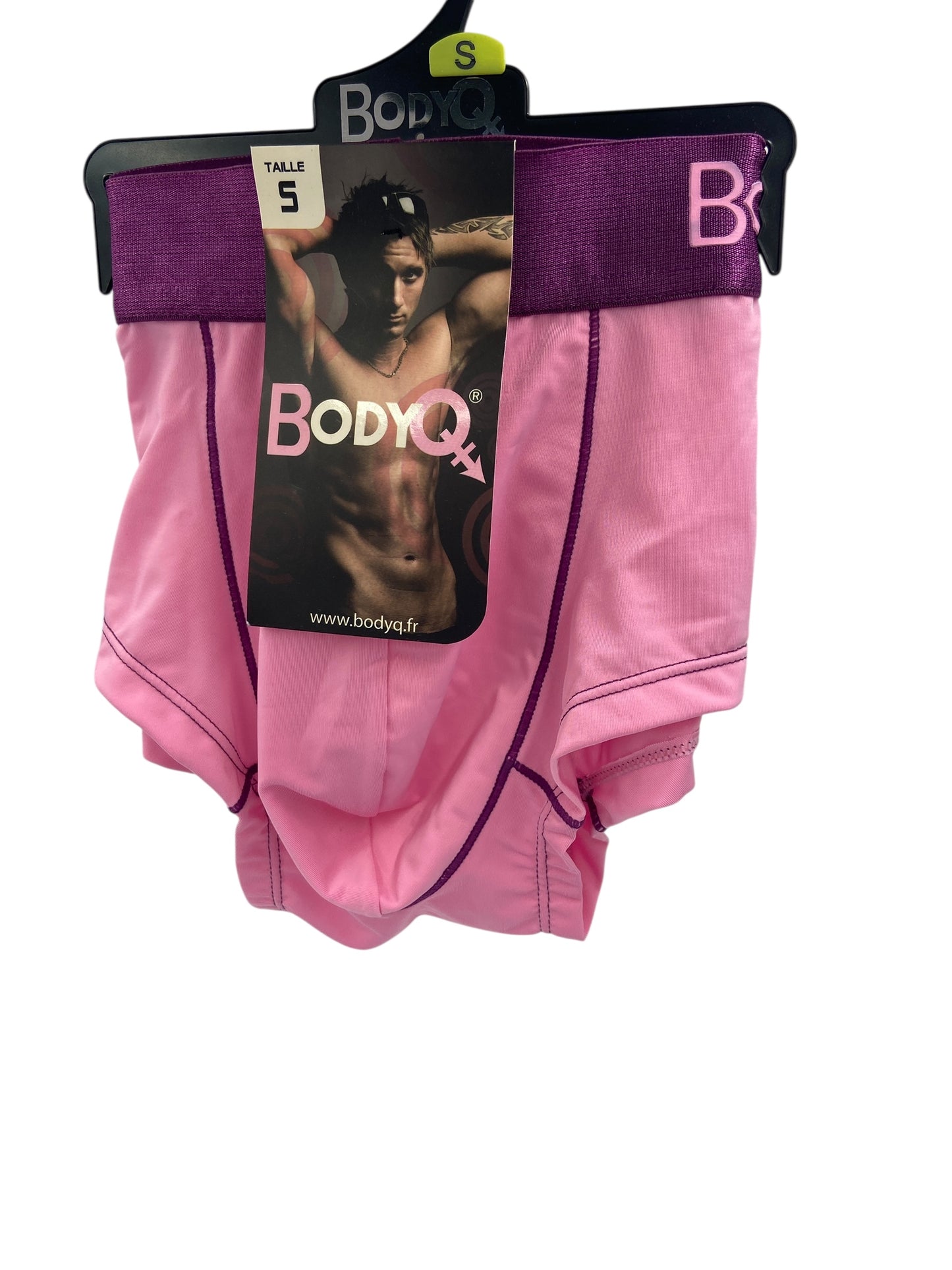 BodyQ Male Lingerie - Sexy Men’s Underwear Boxer – Pink Purple Band - XS S L