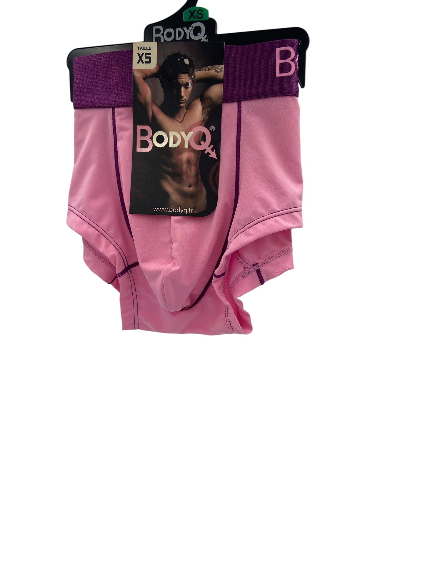 BodyQ Male Lingerie - Sexy Men’s Underwear Boxer – Pink Purple Band - XS S L