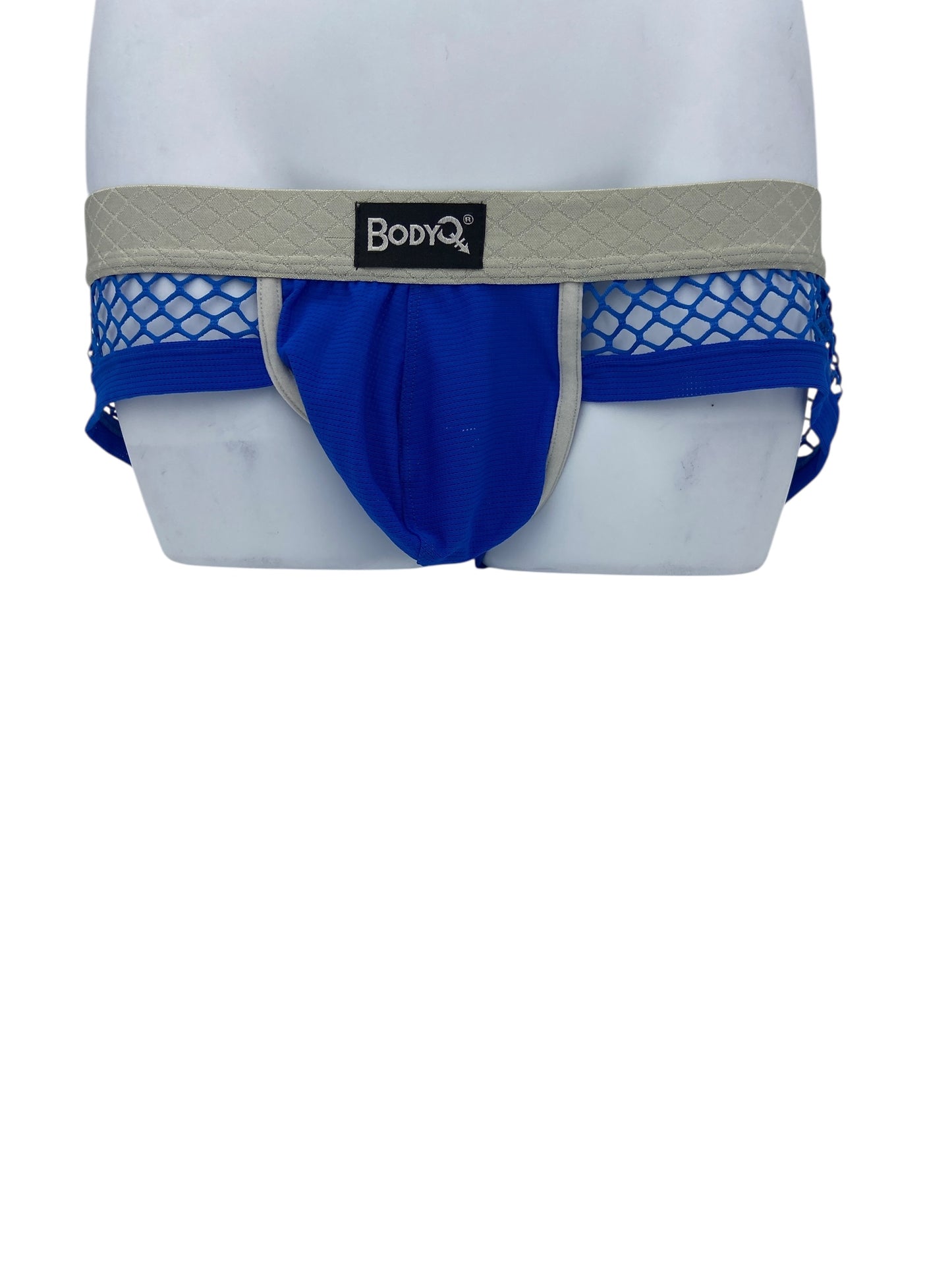 BodyQ Male Lingerie - Sexy Men’s Underwear Boxer – Blue Fishnet -  L XL