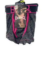 BodyQ Male Lingerie - Sexy Men’s Underwear Boxer – Light Grey Pink Access - S