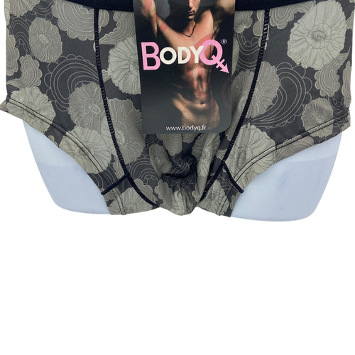BodyQ Male Lingerie - Sexy Men’s Underwear Boxer – Light Grey Black Band - XS - S