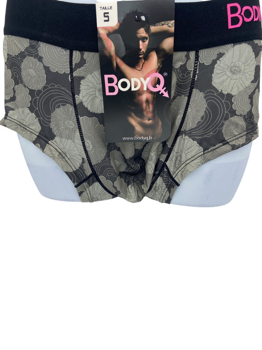 BodyQ Male Lingerie - Sexy Men’s Underwear Boxer – Light Grey Black Band - XS - S