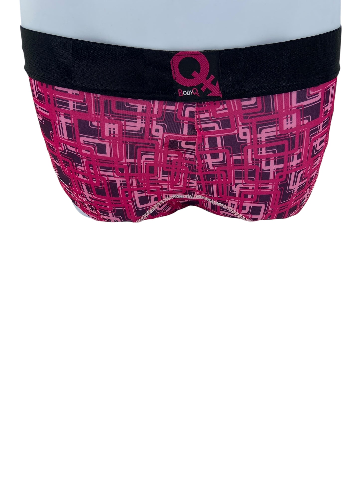 BodyQ Male Lingerie - Sexy Men’s Underwear Boxer – Pink 2 Colour Black Band - XS S