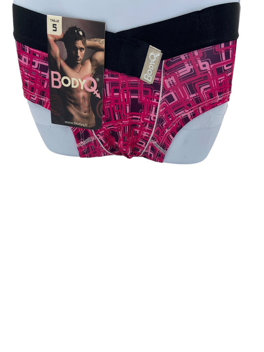 BodyQ Male Lingerie - Sexy Men’s Underwear Boxer – Pink 2 Colour Black Band - XS S