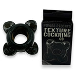 Power Escorts - BR286 - Texture Cockring 03 - Black - Extra Stretchable