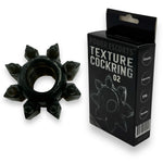 Power Escorts - BR285 - Texture Cockring 02 - Black - Extra Stretchable