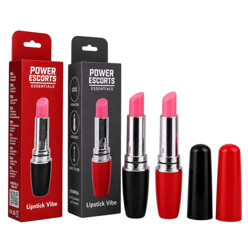 Power Escorts - 10 Pack - Black & Red Lipstick Vibe – Discreet Lipstick Vibrator | Compact & Powerful