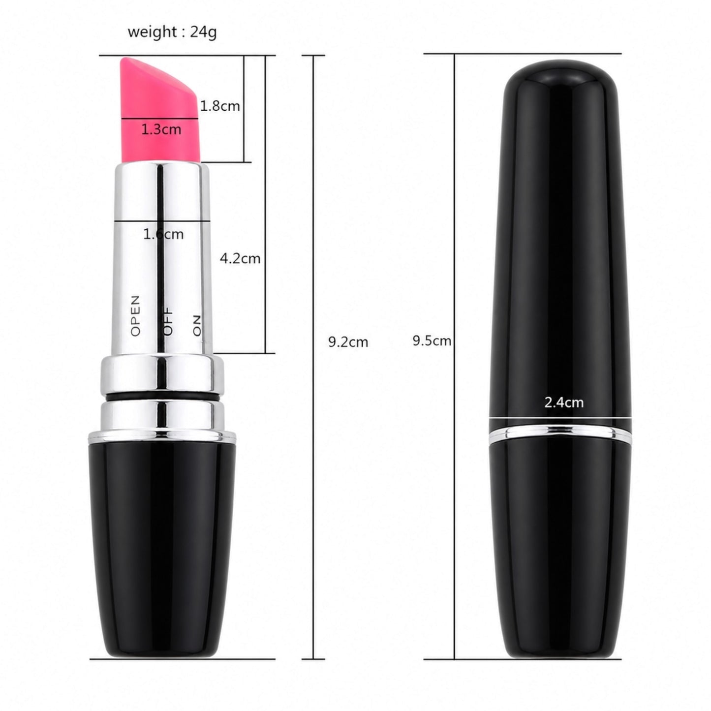 Power Escorts - BR334 Black Lipstick Vibe – Discreet Lipstick Vibrator | Compact & Powerful