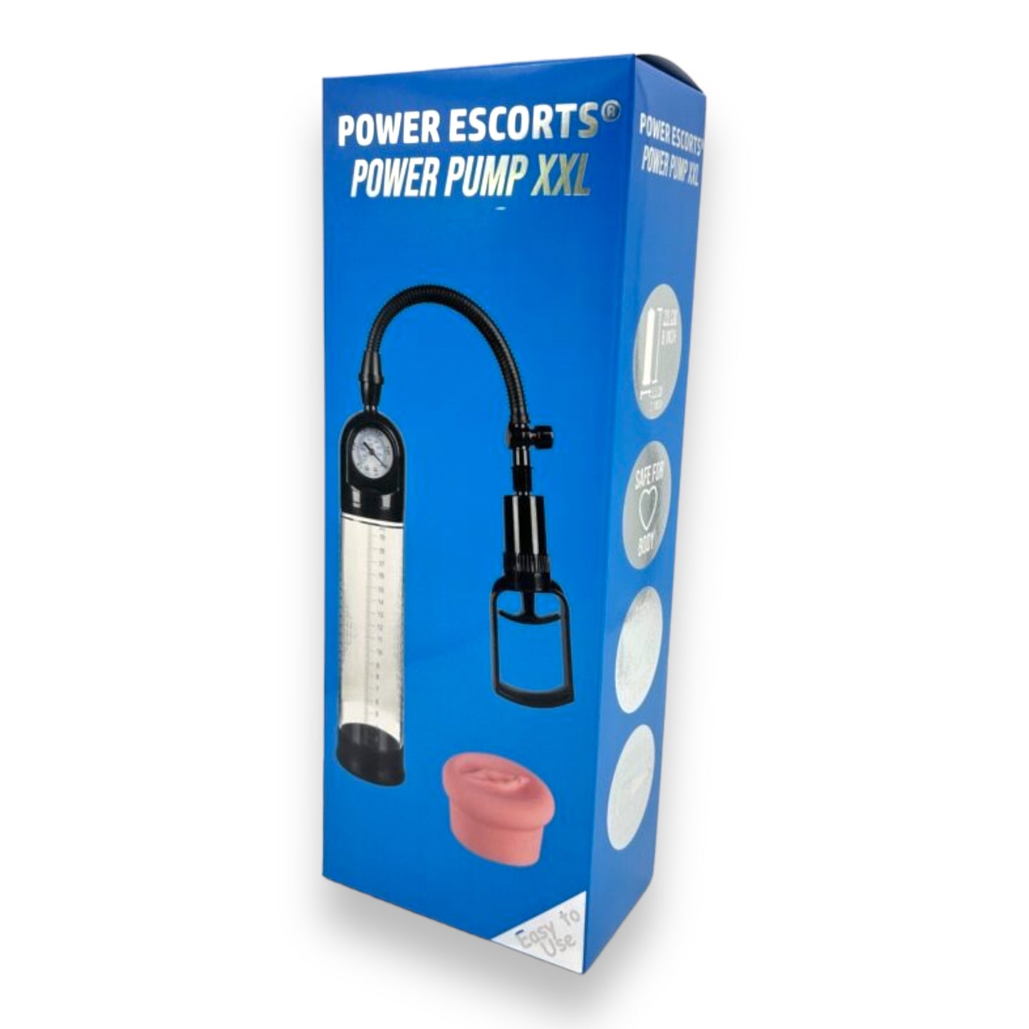 Power Escorts - BR29 - Power Pump XXL - Mega Penis Pump - With Extra Exchangeable Pussy & Manometer - Black/Transparant