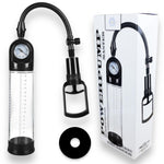 Bossoftoys - 60-00011 - Accu meter Pump - Penispump  with hand grip - Vacuum pump with pressure meter - Big size box 32 cm - dia box 6,9 cm - Colour box