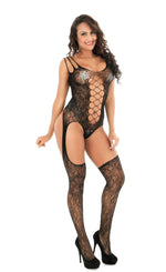 Body Pleasure - TL73 - Sexy Body Stocking Lingerie Set - One Size Fits Most - Gift Box - Black