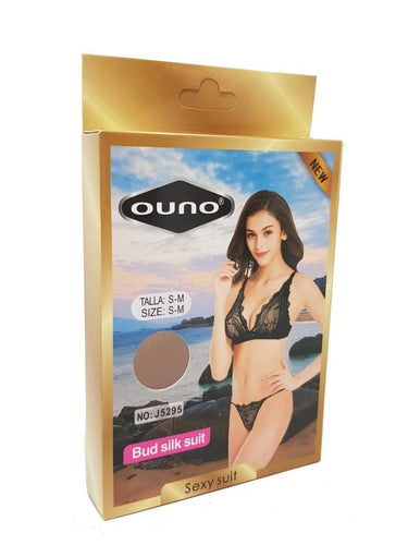 Ouno - J5295 - Sexy lingerie set - 2 parts - size S/M - Black - Colour giftbox