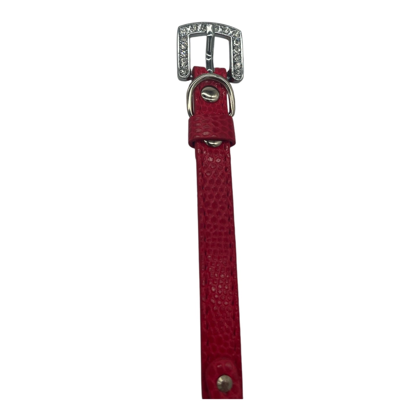 Cat Collar / Small Dog Collar - Red - Dia 8 CM - Length 30 CM - Width 1 CM - Buckle With Luxury Diamond Stone Look