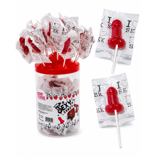 Kinky Pleasure - DS028 - Penis Lolly Red In Display 50 Pieces