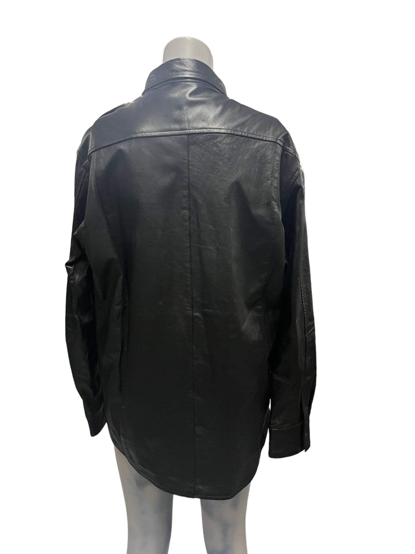 Fashion World - LL101 Black Leather Jacket - Size L