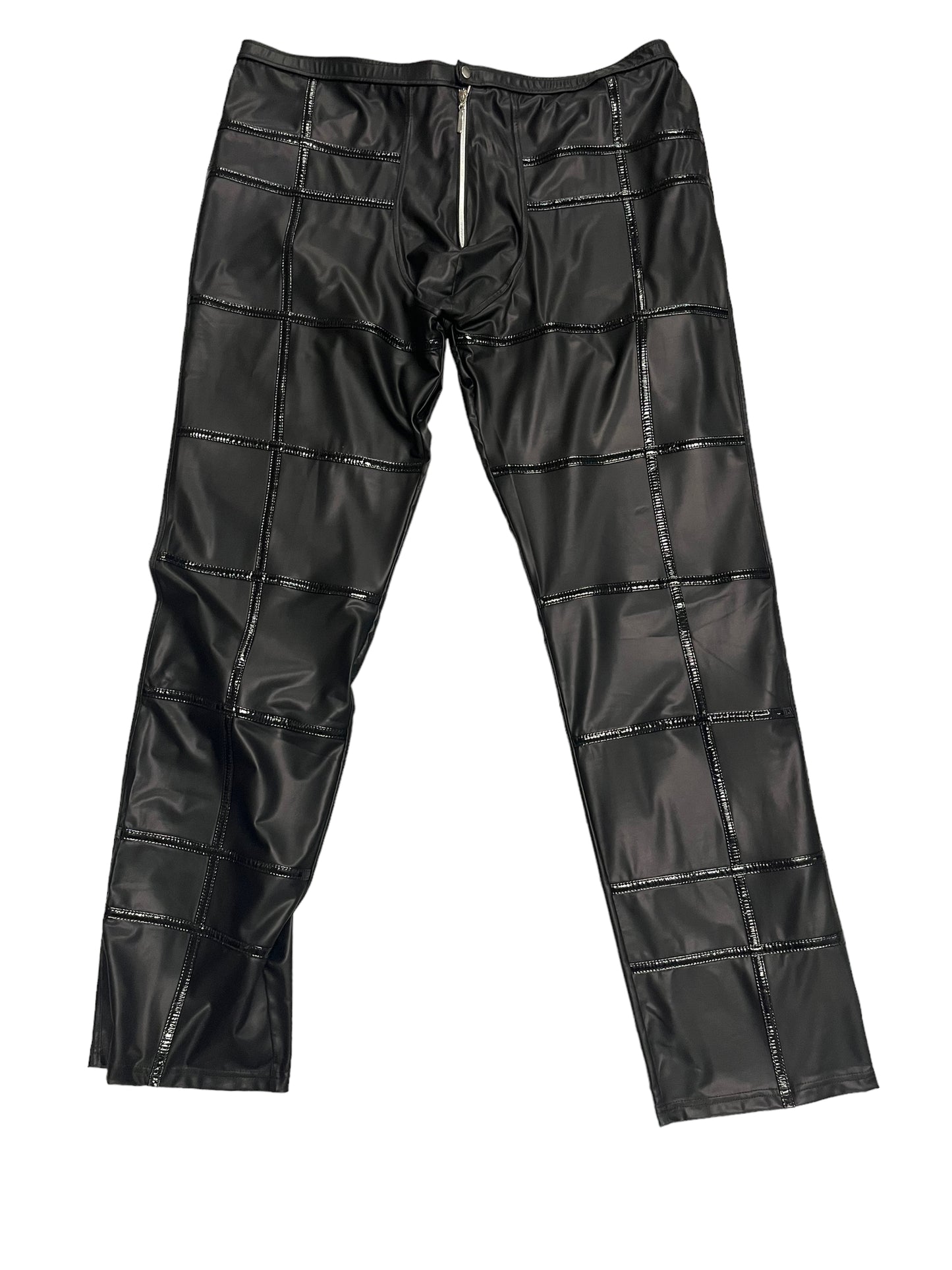 Noir - LL106 - Black Long Pants With Black Stripes - Size 4XL