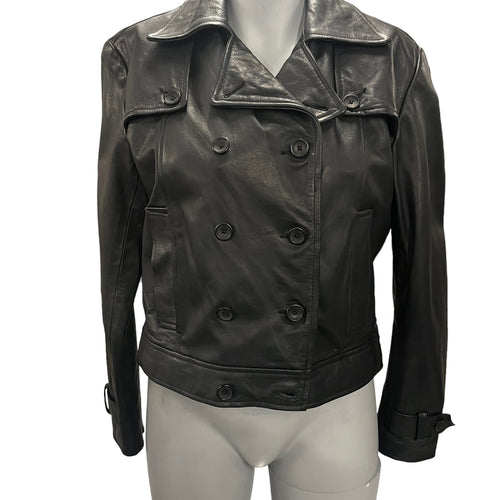 Fashion World - LL115 - Black Leather Jacket - Size S