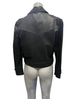 Fashion World - LL115 - Black Leather Jacket - Size S