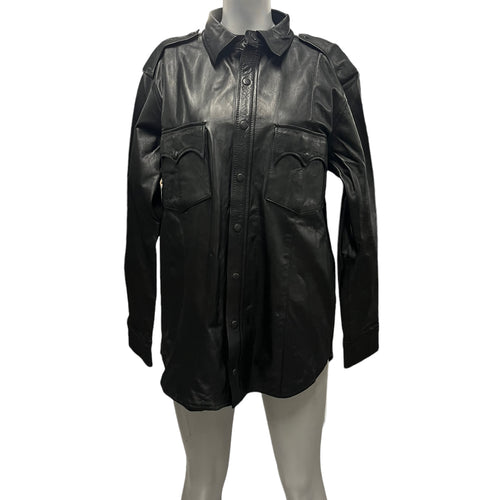 Fashion World - LL140 - Provocative Black Leather Jacket Size XL