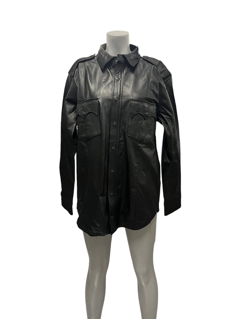 Fashion World - LL140 - Provocative Black Leather Jacket Size XL