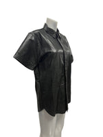 Fashion World - LL156 - Black Leather Shirt With Holes Size M