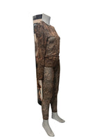 Manstore -  Brown thin Trousers  with Patterns - Size L    NO Shirt !
