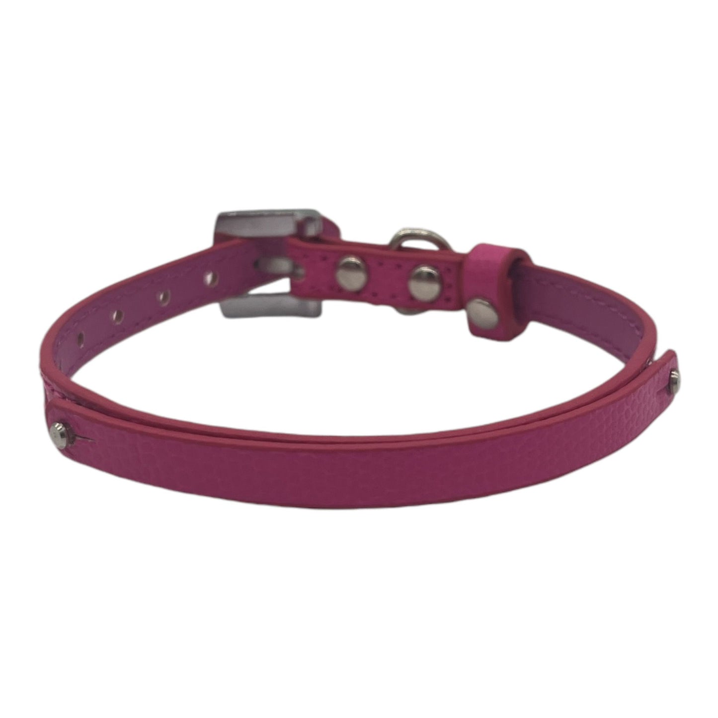 Cat Collar / Small Dog Collar - Pink - Dia 8 CM - Length 30 CM - Width 1 CM - Buckle With Luxury Diamond Stone Look