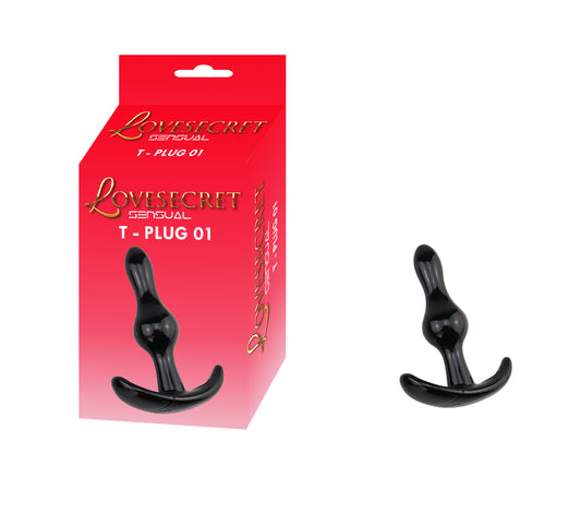 Lovesecret Sensual - LS09 - T-Plug 01 - Anal Plug Black - 8,5 Cm / 3,5 Inch