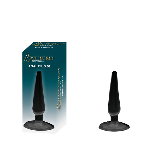 Lovesecret Sensual - LS27 - Anal Plug 01 Black - Suction Cup - 11 Cm / 4,3 Inch