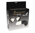 Lovesecret Sensual - LS46 - Fox Set Black / White- Fox Tail Plug & Fox Ears Gift Box - 20 CM