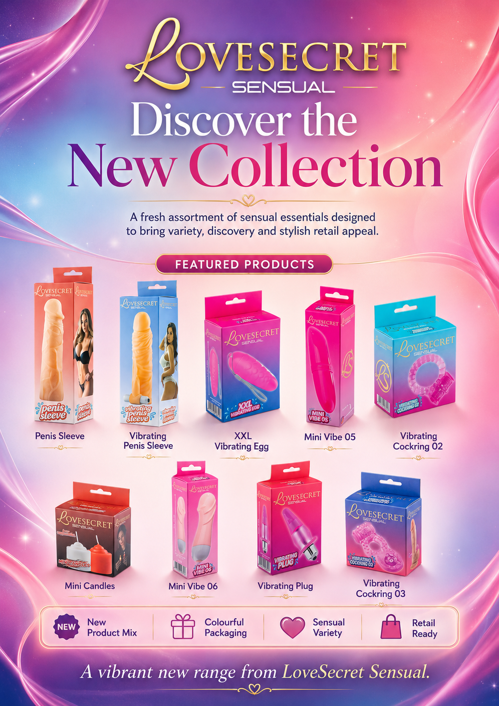 LoveSecret Sensual Saving Pack – 2 x 9 Models Collection = 18 Pcs  Vibrators / Extender/ Plug etc