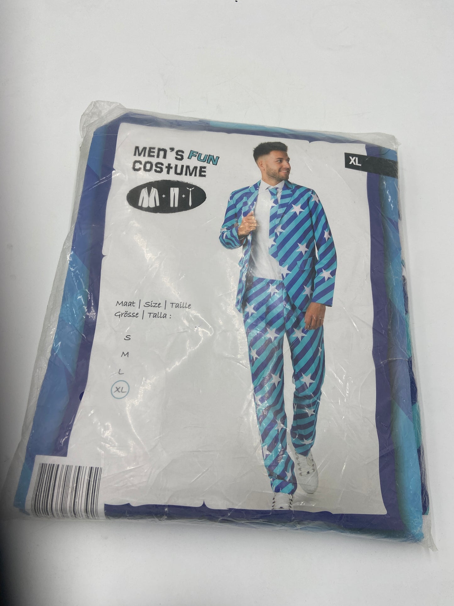 Kinky Men’s Costume Set – Blue Suit with White Stars – Jacket, Pants & Tie