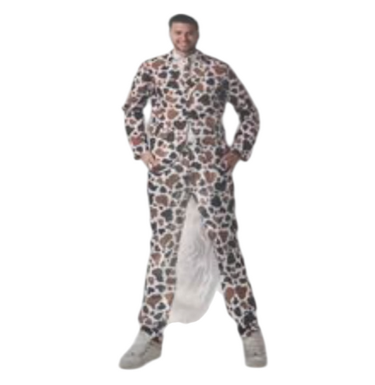 Kinky Men Fun Cow print Power Suit – Matching Blazer, Pants & Tie - Size S / M/ L