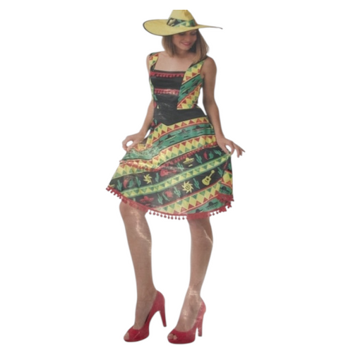Kinky Mexican Dress with Sombrero – Sexy Fiesta Costume - Size S & L