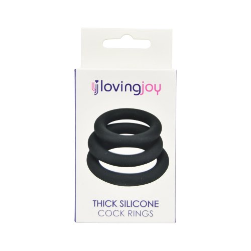 Silicone Extra Thick Cockring 3-Pack Black - N11708