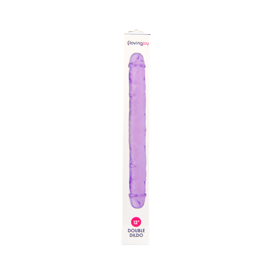 Loving Joy - N11950 - 12 Inch Double Dildo Jelly Purple - 30 CM