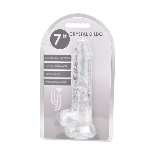 Loving Joy - 7 Inch Insertable Clear Realistic Dildo With Balls and Suction Cup - 19 CM - N12186