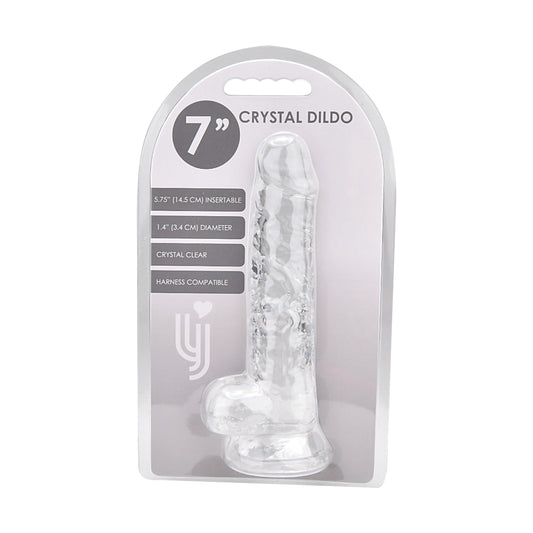 Loving Joy - 7 Inch Insertable Clear Realistic Dildo With Balls and Suction Cup - 19 CM - N12186