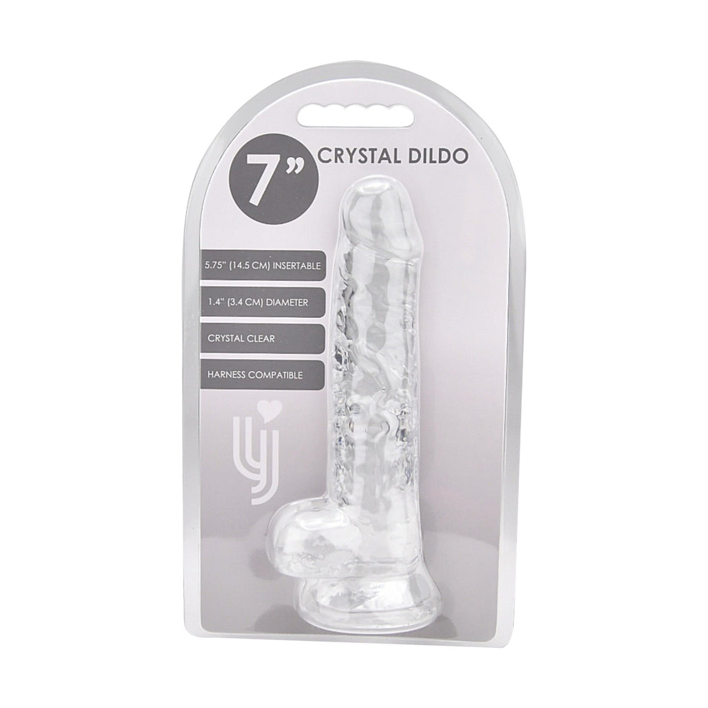 Loving Joy - 7 Inch Insertable Clear Realistic Dildo With Balls and Suction Cup - 19 CM - N12186