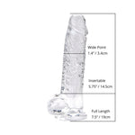 Loving Joy - 7 Inch Insertable Clear Realistic Dildo With Balls and Suction Cup - 19 CM - N12186