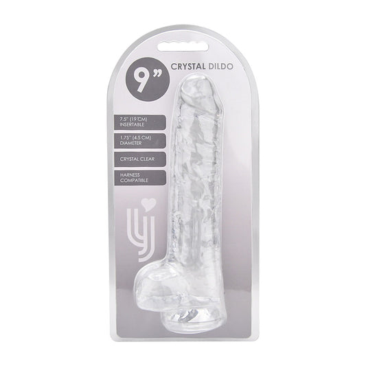 9 Inch Insertable Clear Realistic Dildo With Balls - 24 CM - N12188