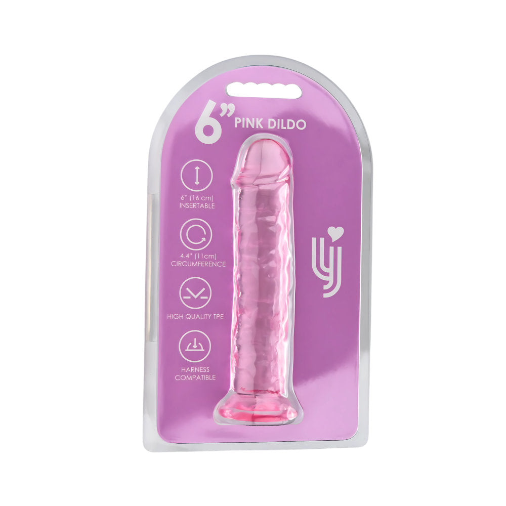 Loving Joy - 6 Inch  Pink Realistic Dildo With Suction Cup - Length 16.5 CM - N12302